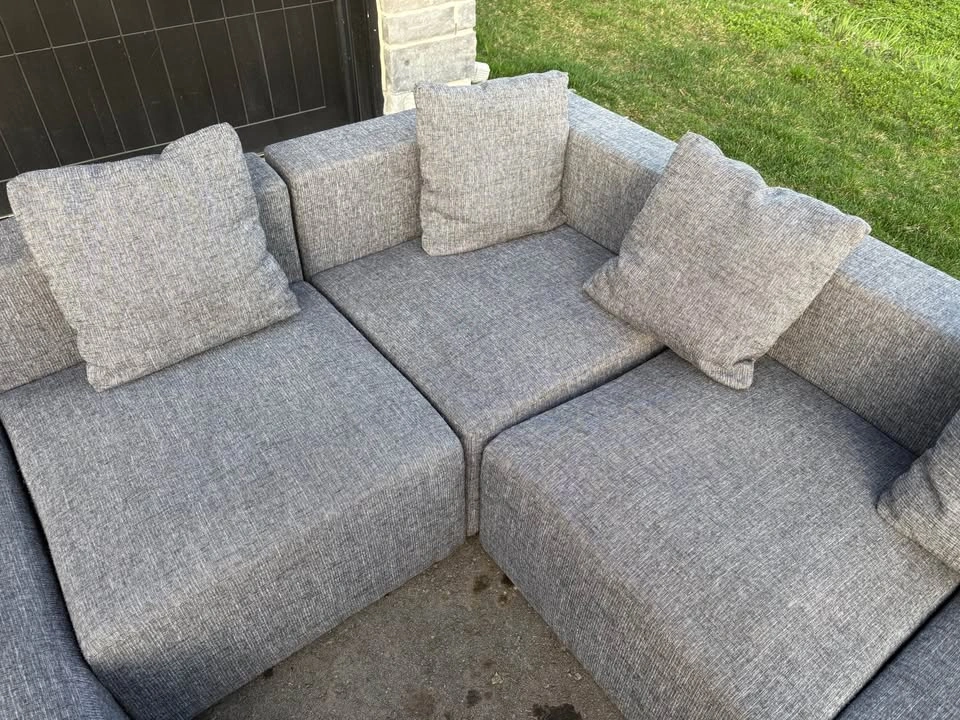 Grey 5 Piece Modular Sectional Sofa with Chaise - Free Delivery - photo 4
