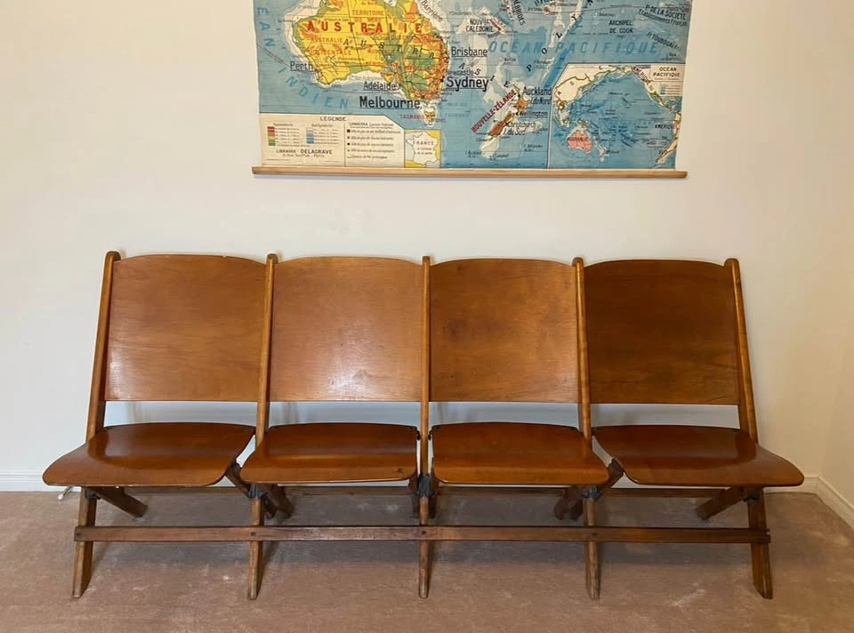 Vintage wooden stadium seats - photo 4