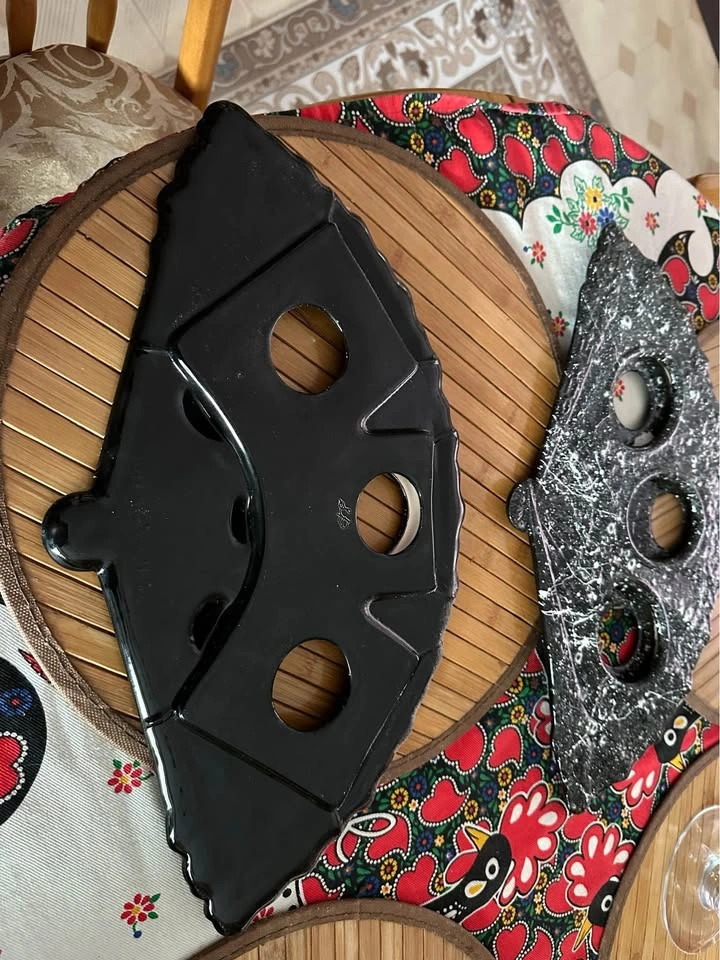 Black and white ceramic decor fans, 2 pcs - photo 2
