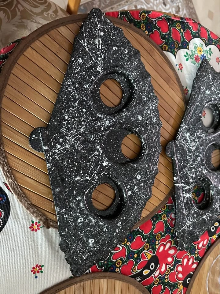 Black and white ceramic decor fans, 2 pcs - photo 3