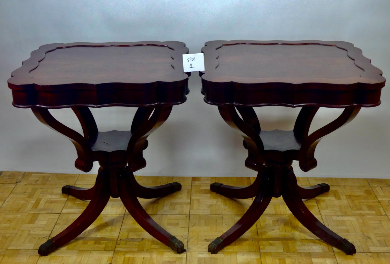 Vintage Louis Scalera 2 Antique Mahogany End Tables - photo 2