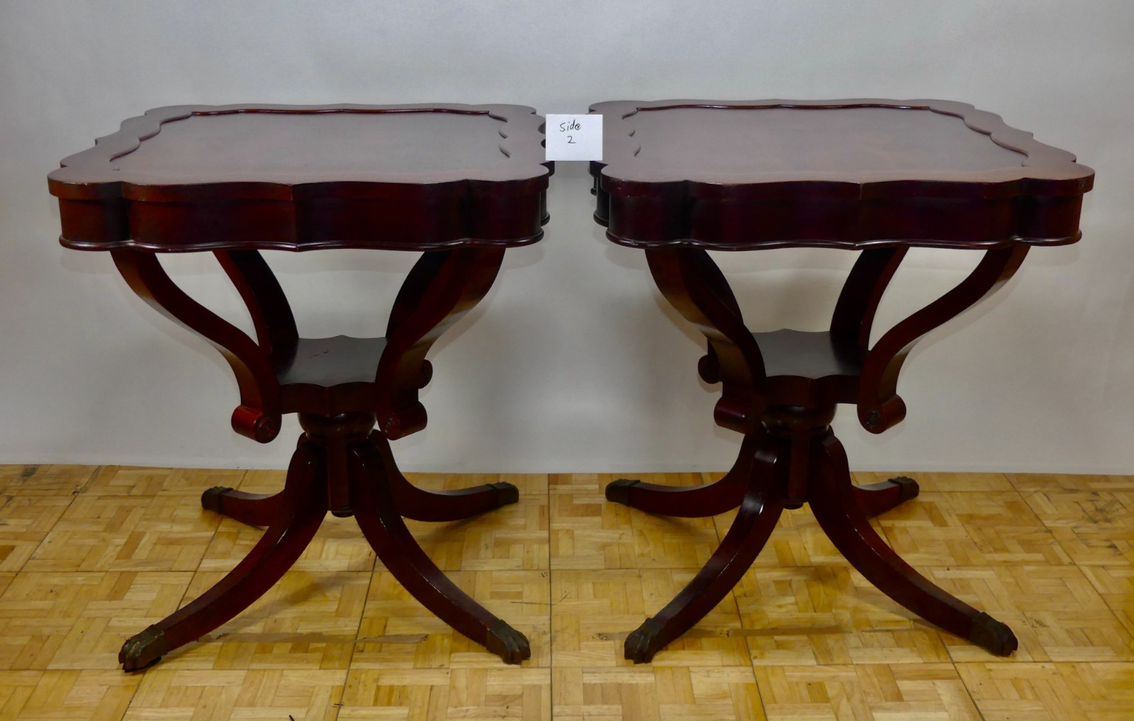 Vintage Louis Scalera 2 Antique Mahogany End Tables - photo 3