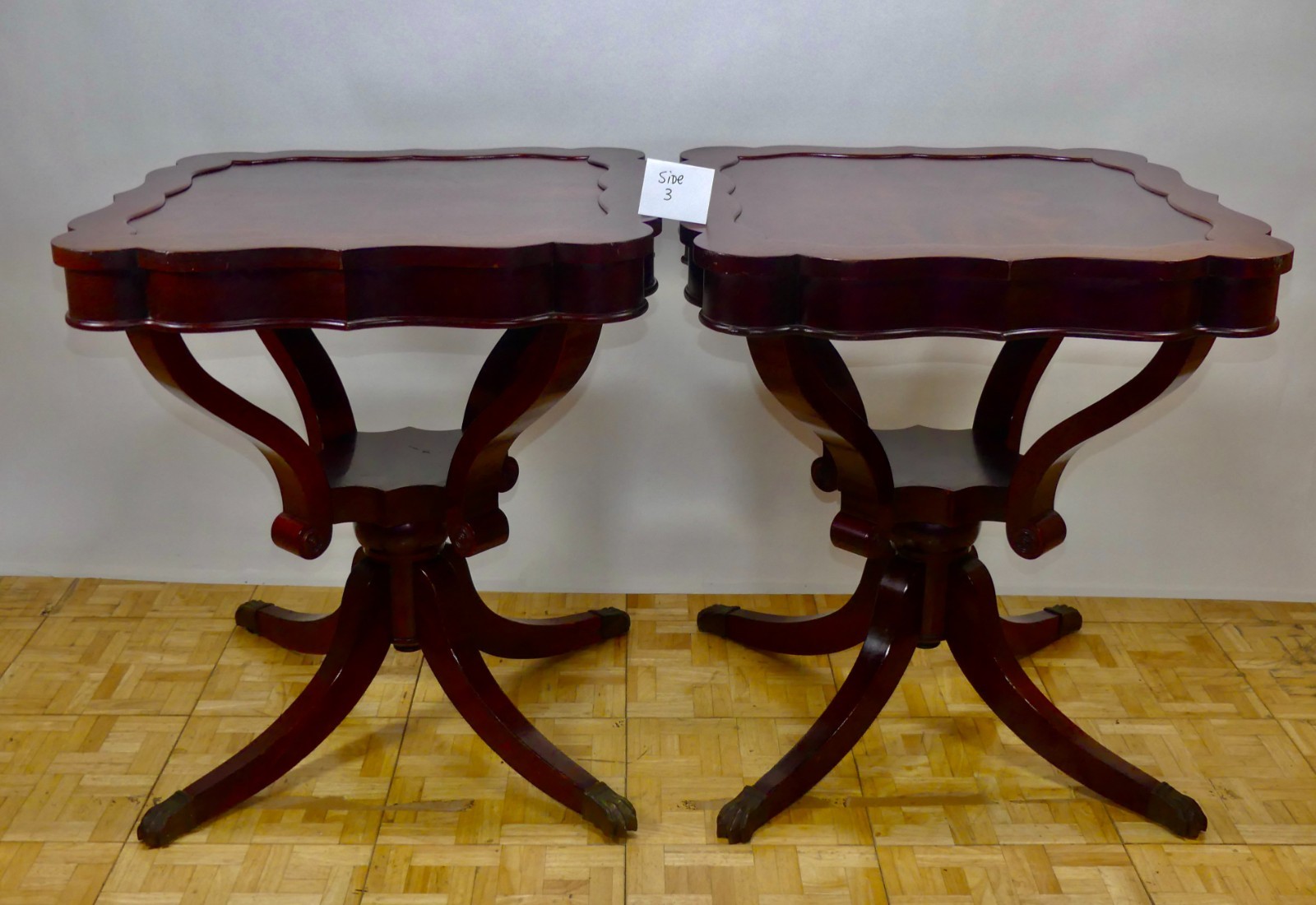 Vintage Louis Scalera 2 Antique Mahogany End Tables - photo 4
