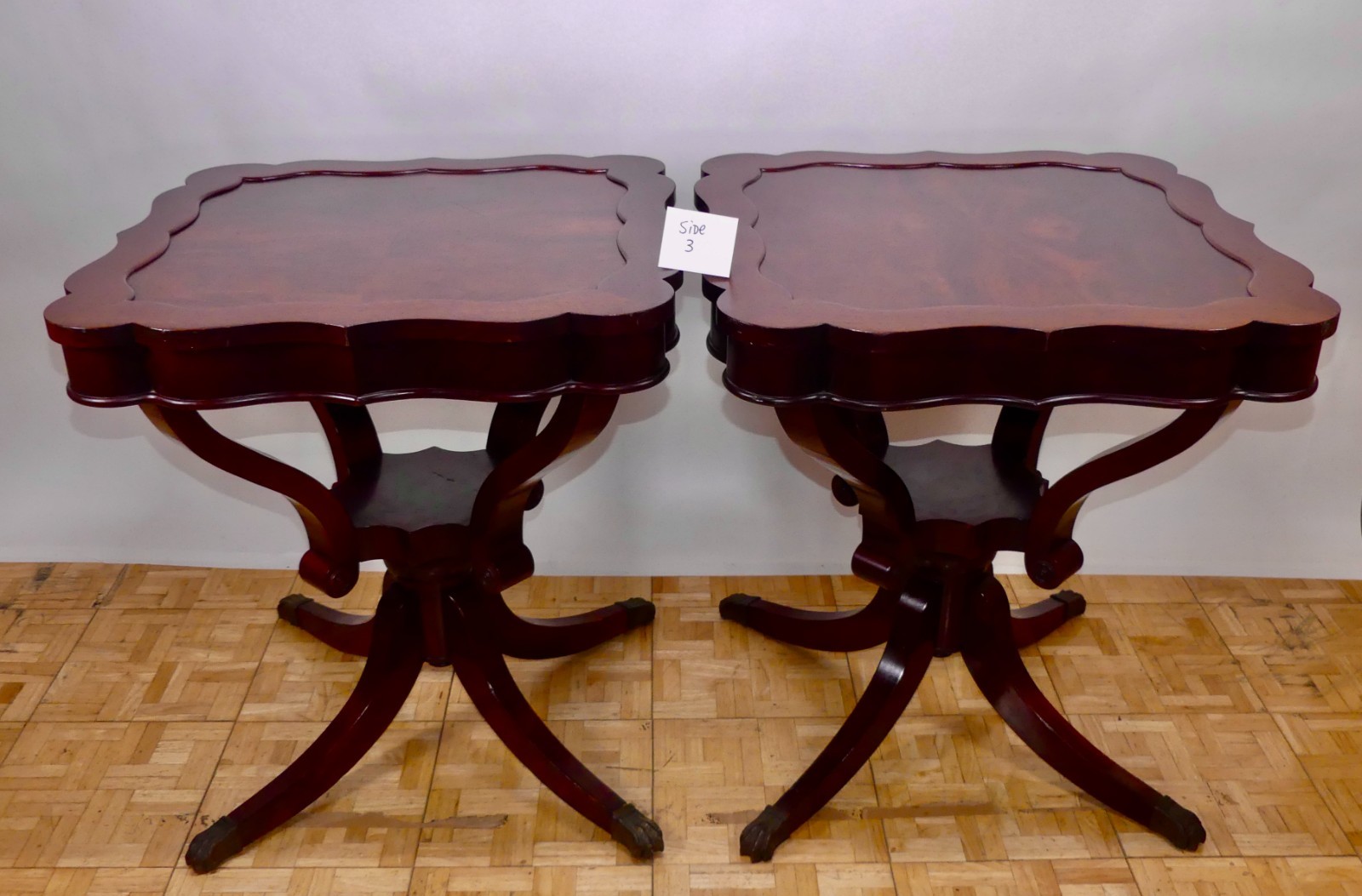 Vintage Louis Scalera 2 Antique Mahogany End Tables - photo 5