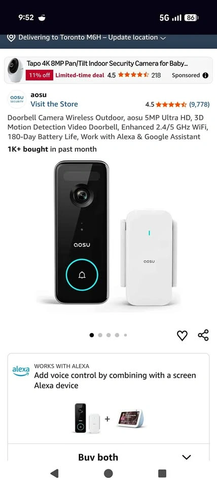 Aosu Doorbell Camera