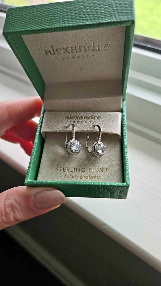 Alexandre Jewelry sterling silver leverback earrings. BNTB