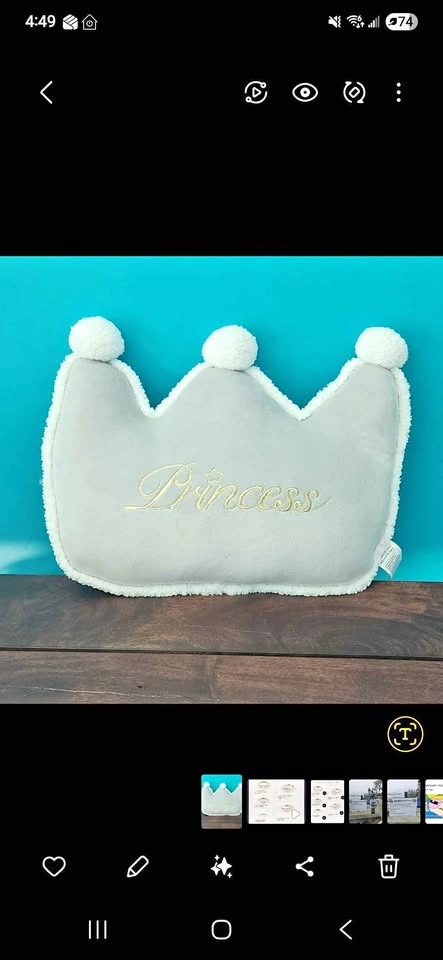 Brand New Extra Large Grey Princess Pillows - Bday Gift!