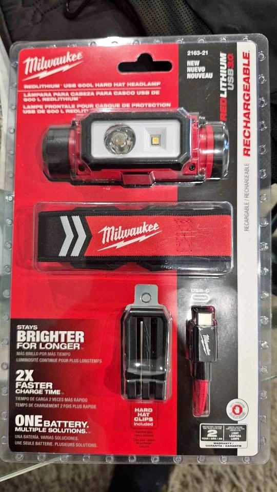 Brand new Milwaukee Head Lamp Rechargeable USB3.0 $88