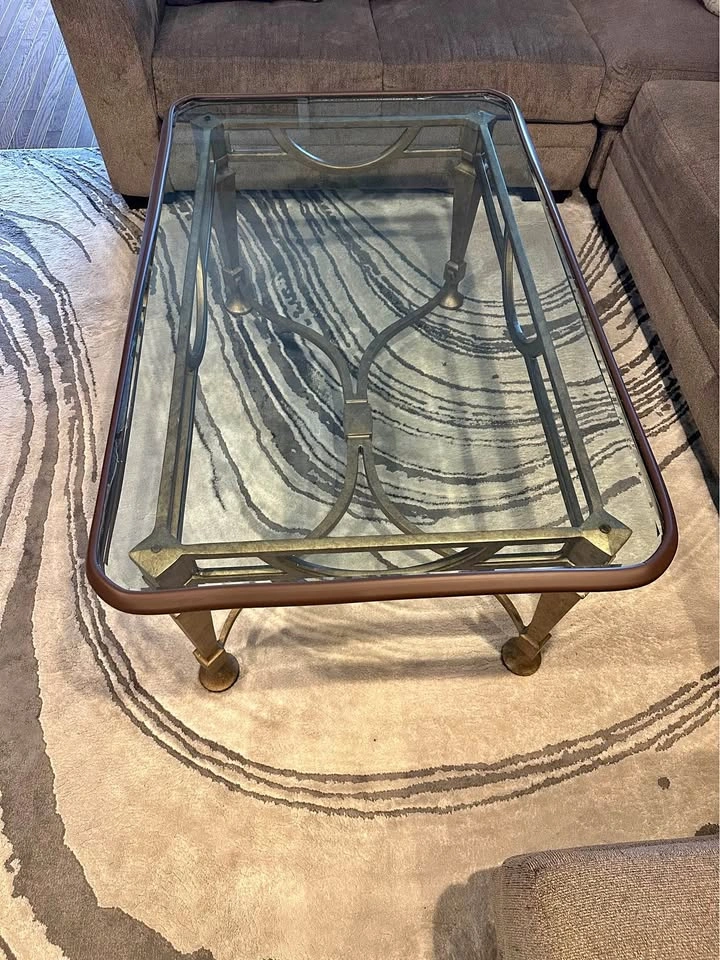 3 Glass Tables with Beveled Edges