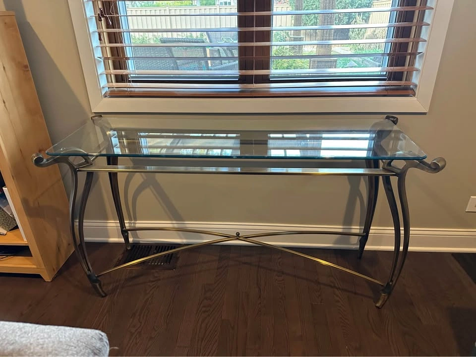 3 Glass Tables with Beveled Edges - photo 4