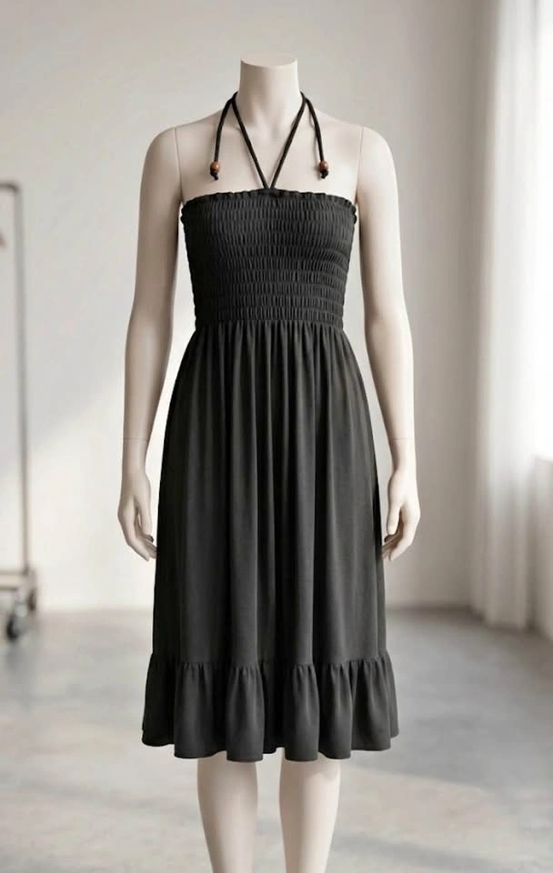 Black Smocked Halter Dress XS/S