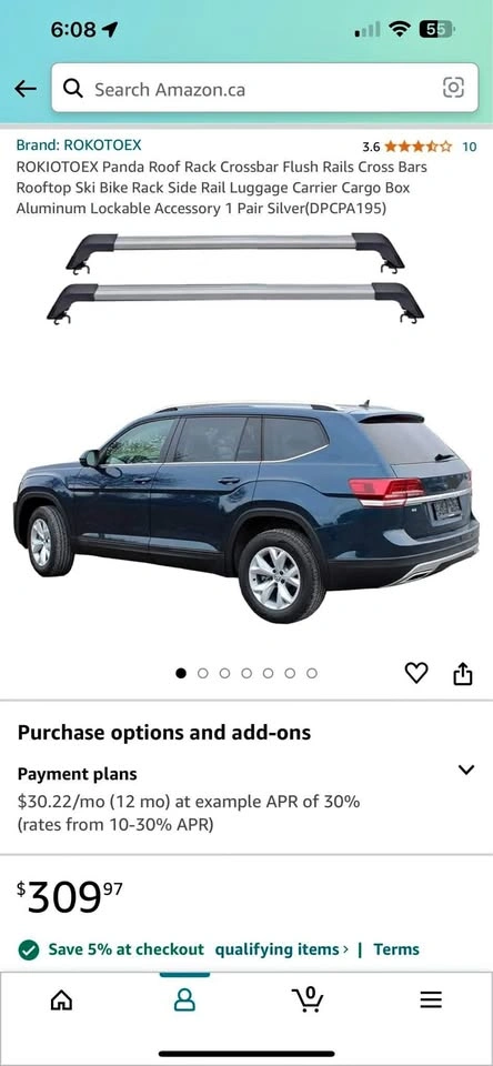 Roof rack cross bars