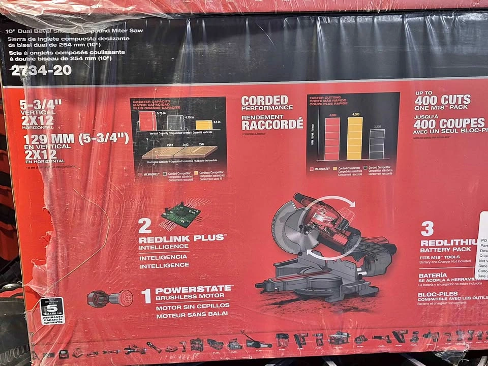 Brand new Milwaukee M18 Fuel 10" Miter Saw $570 (2734-20)