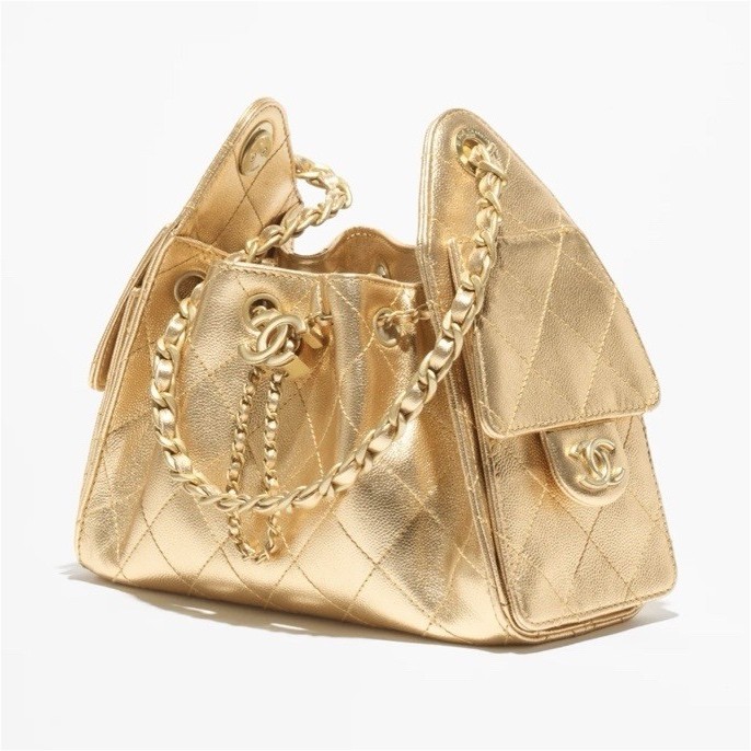 CHANEL 25 MINI HANDBAG -new with receipt- Metallic Grained & Gol