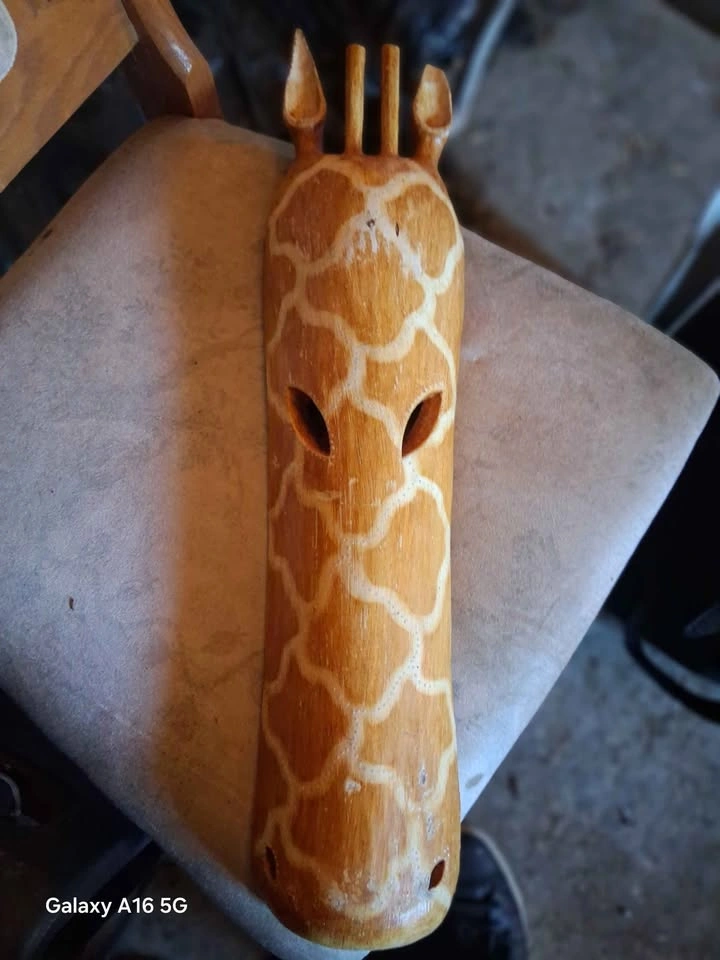 Handmade Vintage African Giraffe Mask - photo 2