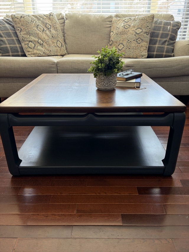 Mid-Century Style Burl Wood Coffee Table - photo 2