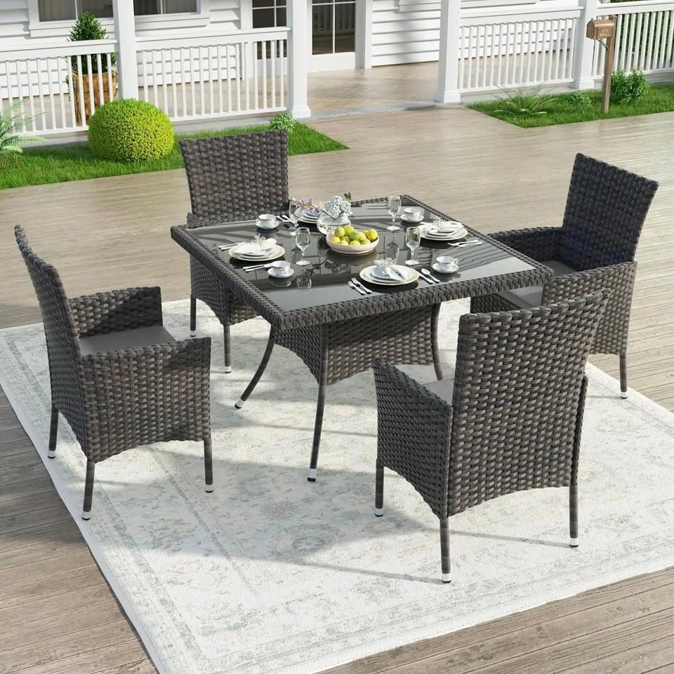 Outdoor Dining Set – Table & Chairs with Umbrella - photo 2