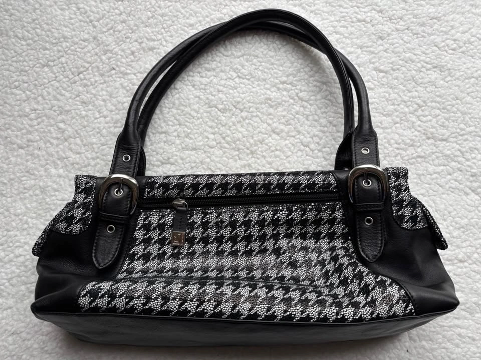 Soprano Genuine Leather Houndstooth Baguette Shoulder Bag - photo 2