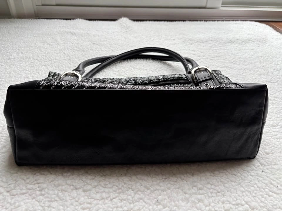 Soprano Genuine Leather Houndstooth Baguette Shoulder Bag - photo 3