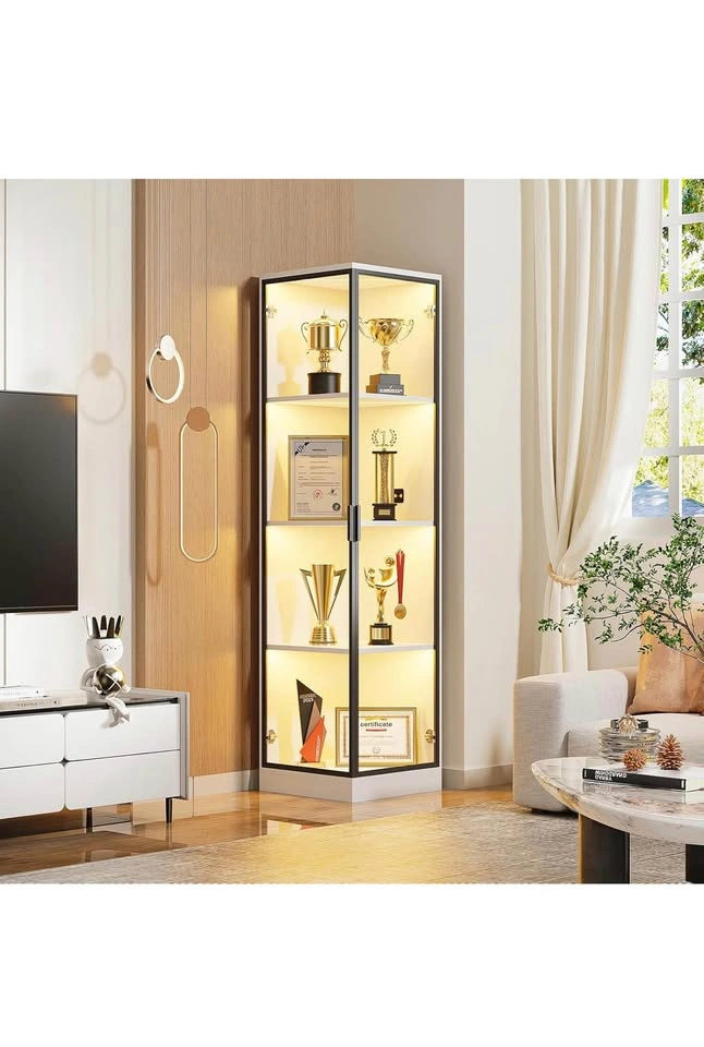 Modern Glass Display Cabinet with Built-in LED Lighting - photo 5