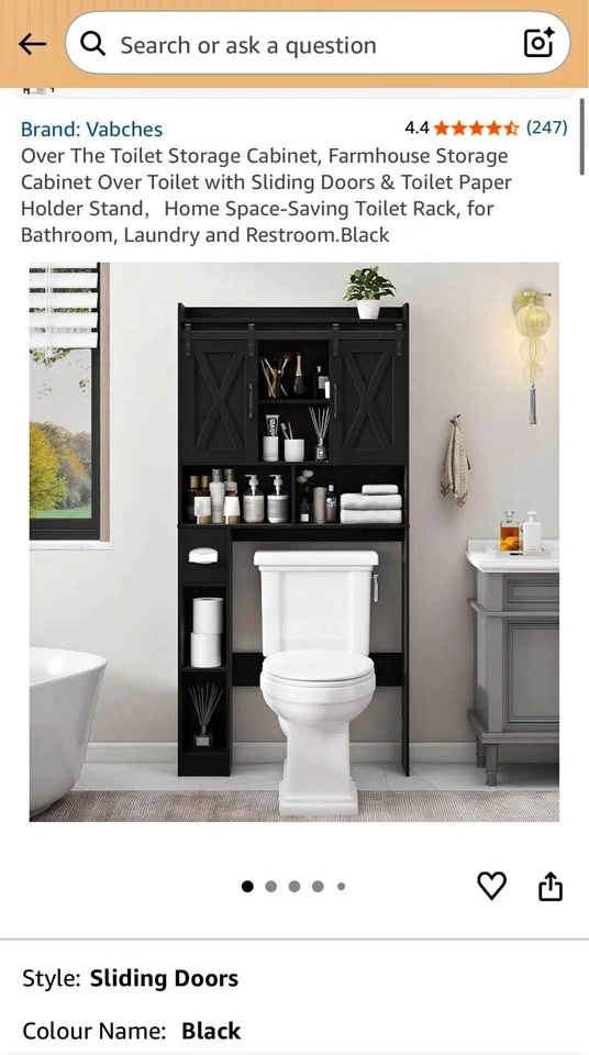 Vabches Over The Toilet Storage Cabinet