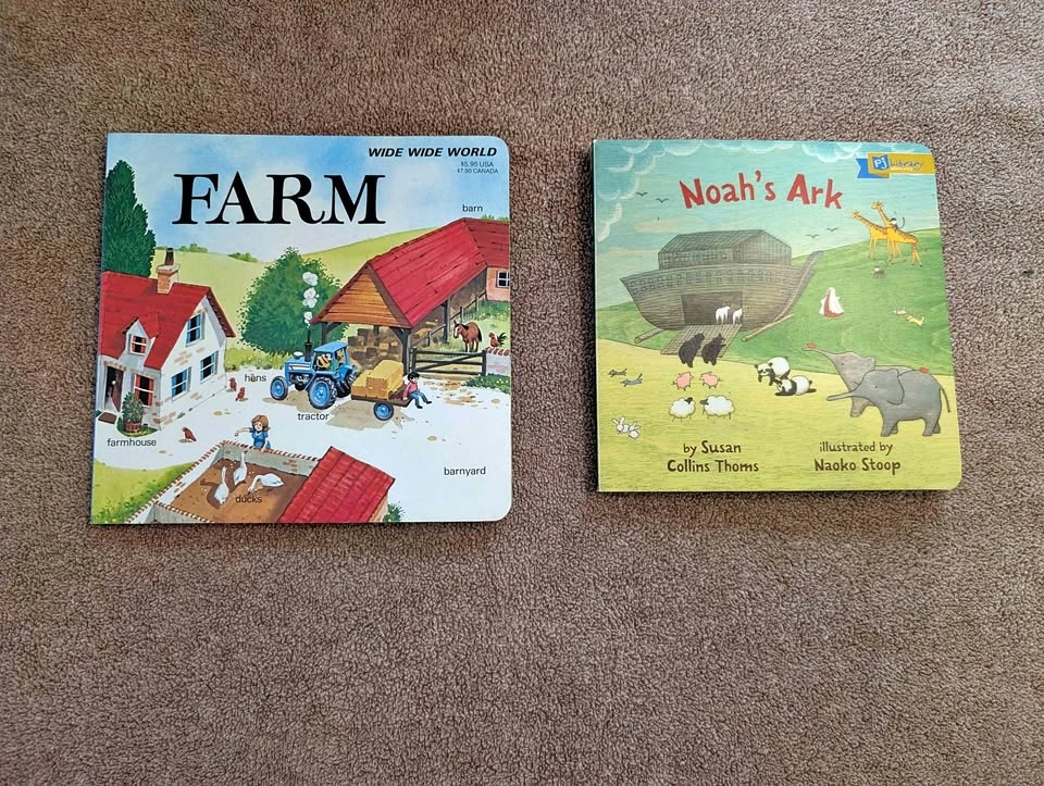 Kids Board Books Set; Farm & Noah’s Ark