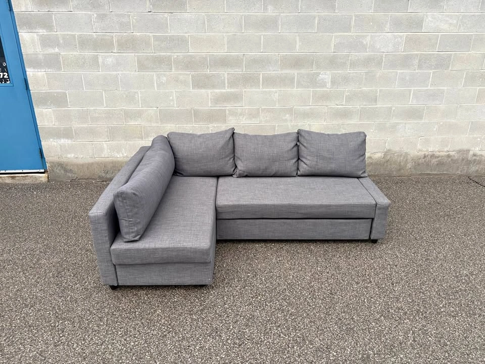 Grey IKEA Sectional Sofa w/ Bed & Storage - Free Delivery