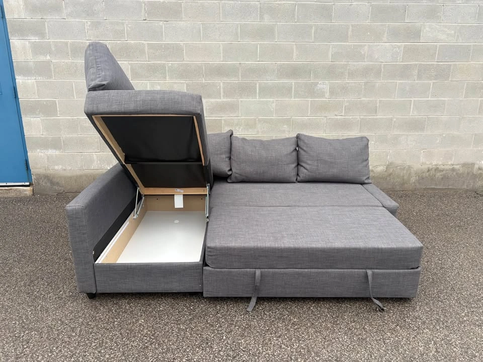 Grey IKEA Sectional Sofa w/ Bed & Storage - Free Delivery - photo 2