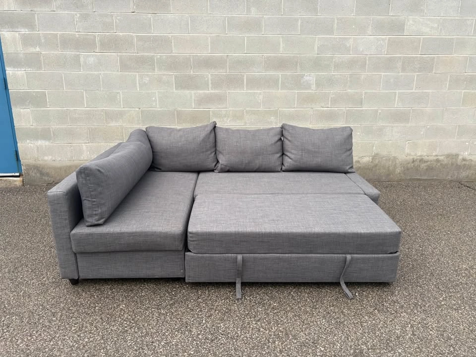 Grey IKEA Sectional Sofa w/ Bed & Storage - Free Delivery - photo 3