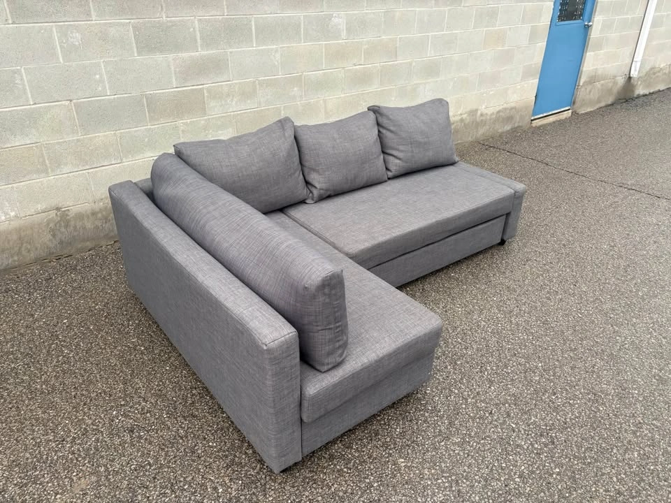 Grey IKEA Sectional Sofa w/ Bed & Storage - Free Delivery - photo 4