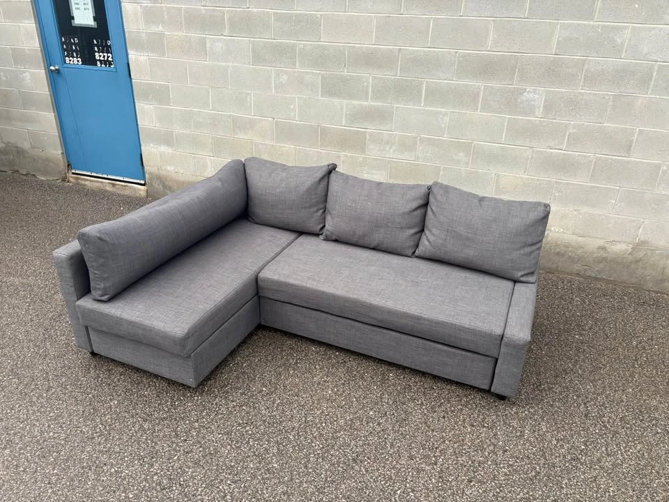 Grey IKEA Sectional Sofa w/ Bed & Storage - Free Delivery - photo 5