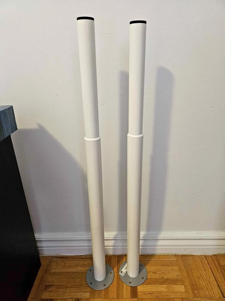 2 White Olov Ikea Table Legs