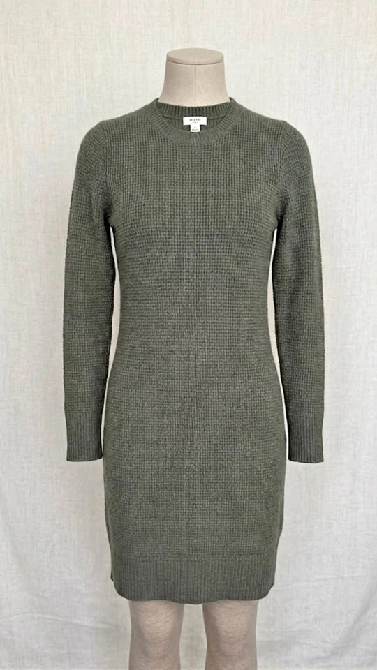 Olive Green Knit Dress - Size XS