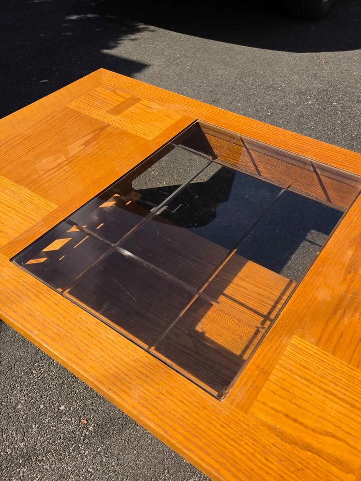 Oak Coffee Table with Glass Inlay - photo 5