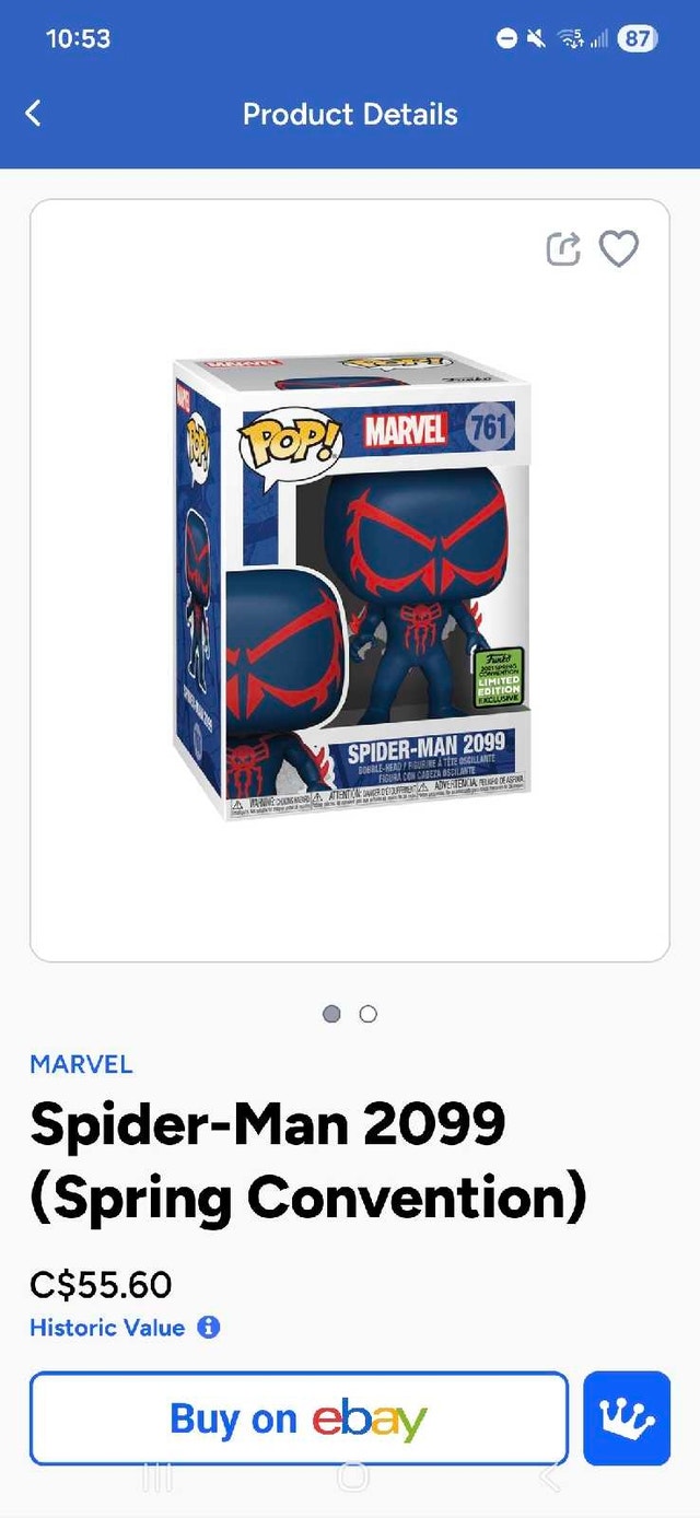 Marvel Spider-Man 2099 Funko Pop