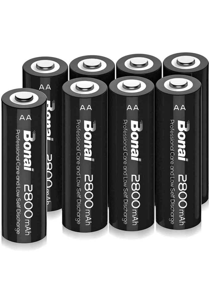 Bonai AA Rechargeable Batteries 2800 mah (8pk)