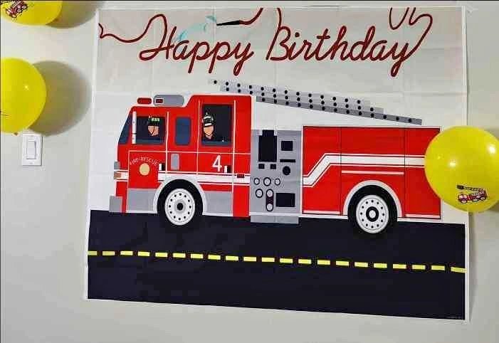 Birthday Fireman Banner Rental