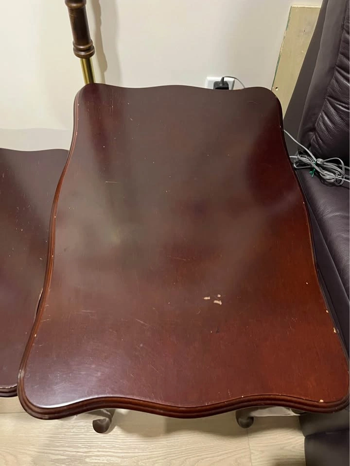 Set of 3 Dark Wood Nesting Tables - photo 2