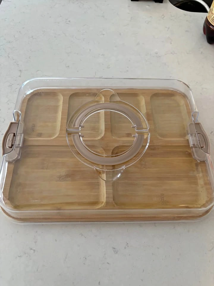 Bamboo Charcuterie Board with Lid & Compartments