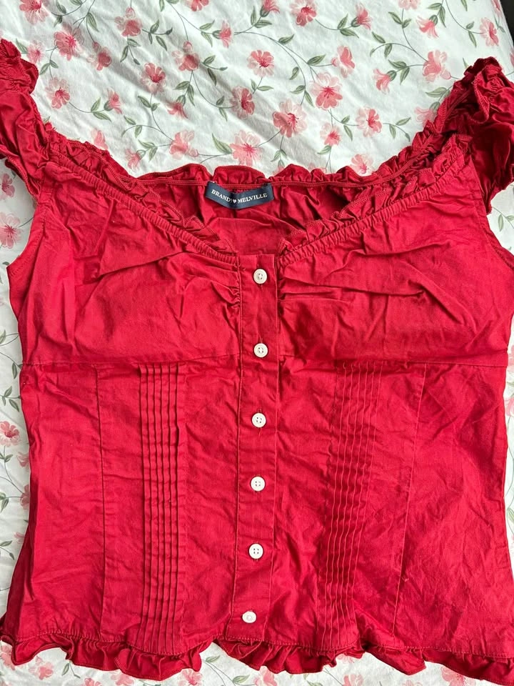 Brandy Melville Elena Top Red