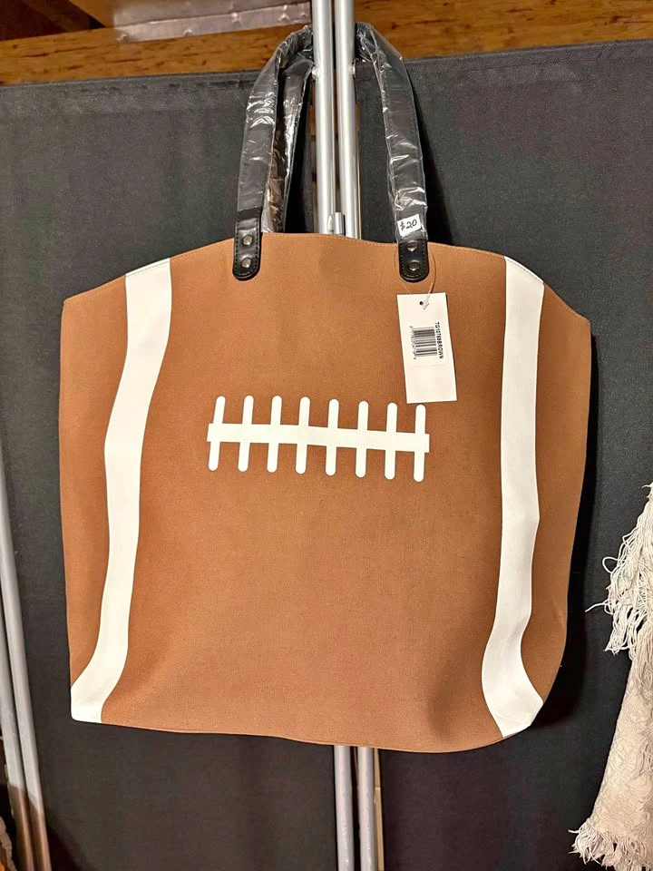 Football Canvas Tote Bag - Large, New