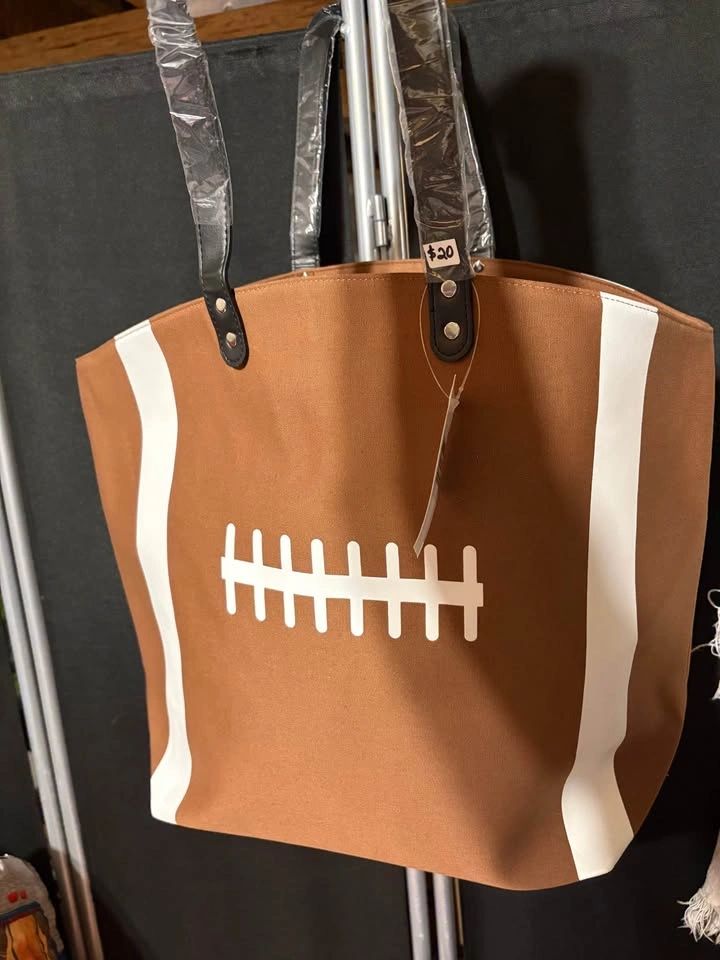 Football Canvas Tote Bag - Large, New - photo 2