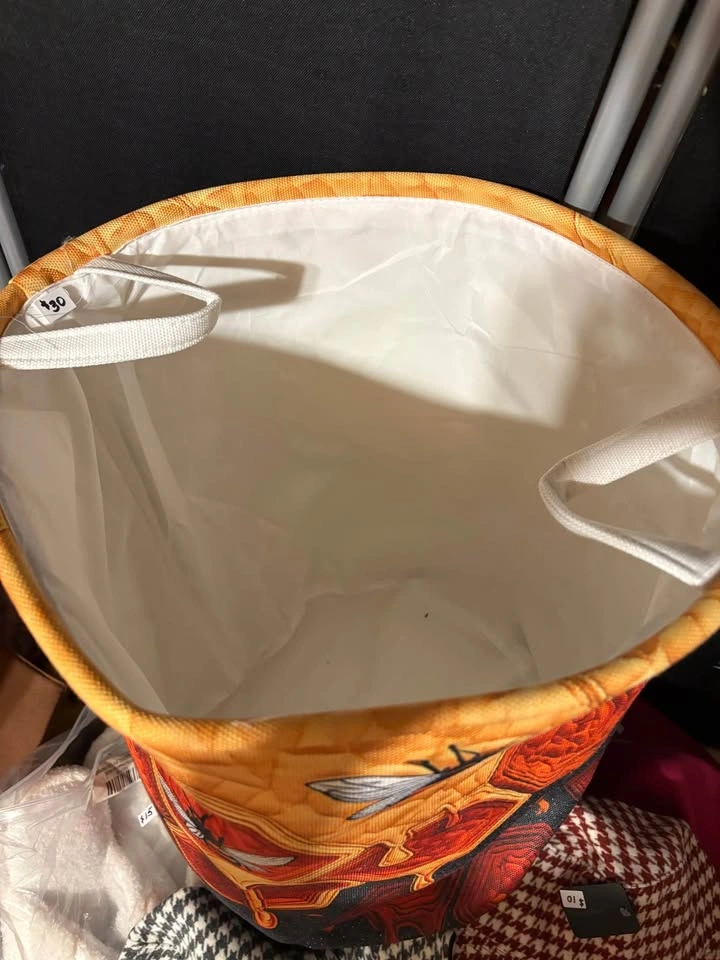 Honeybee & Honeycomb Fabric Storage Basket - NEW - photo 2