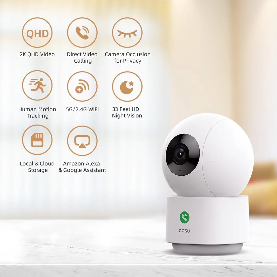 Aosu 2K Indoor PT Camera with Smart motion tracking - photo 2