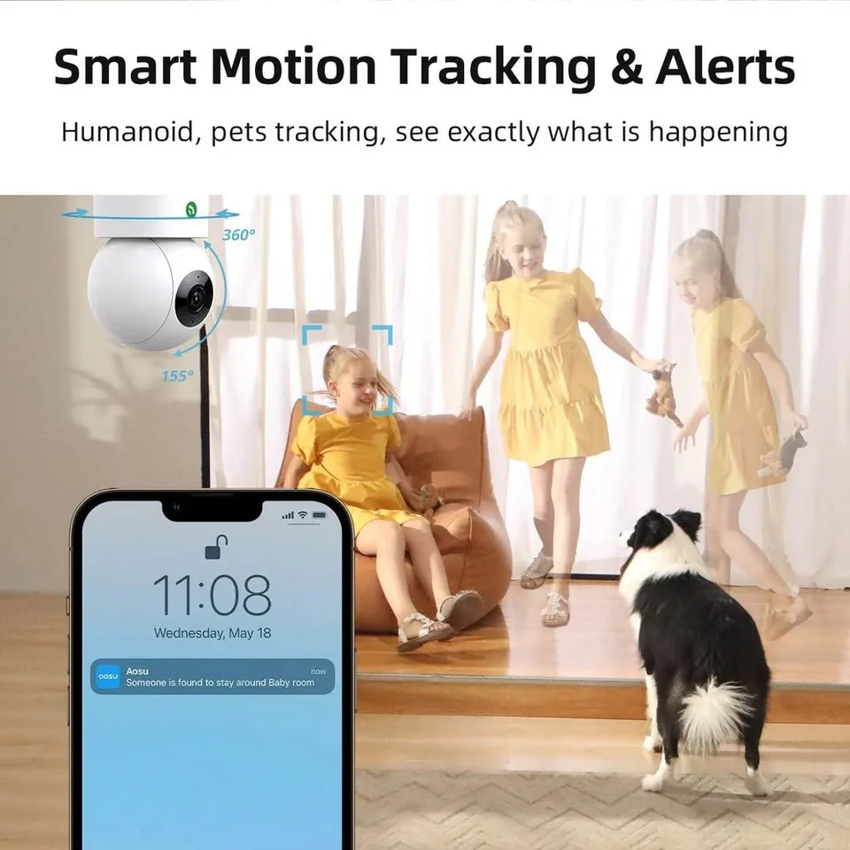 Aosu 2K Indoor PT Camera with Smart motion tracking image indicator(4)