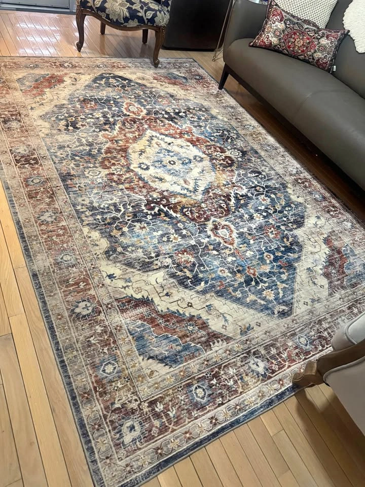 Beautiful Brown/ Navy Blue 6/9 Rug