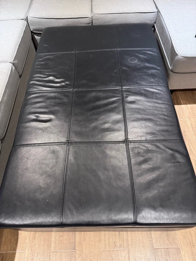Large Ottoman Dark Brown Foot Rest Coffee Table w/ Storage thumbnail