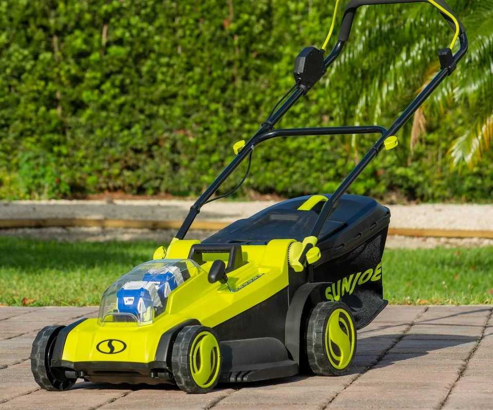 Sun Joe 48V Cordless Mower Kit w/ Bag, 2 Batteries + Charger - photo 5