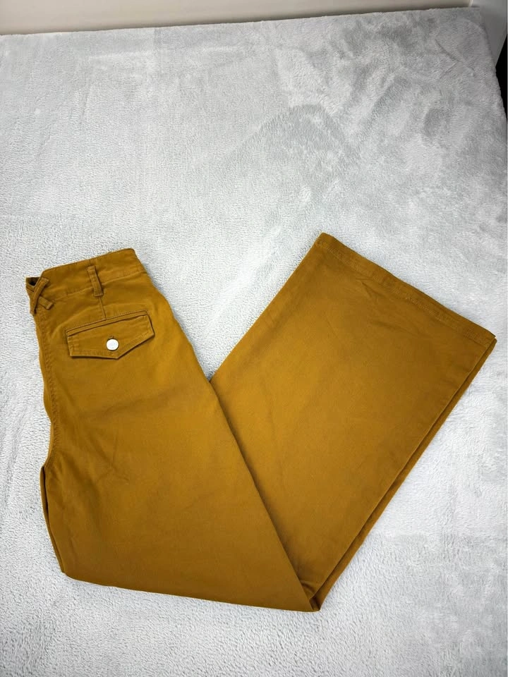 Maeve Anthropologie Women's Sz 25 Wide Leg Pleated Pants Brown