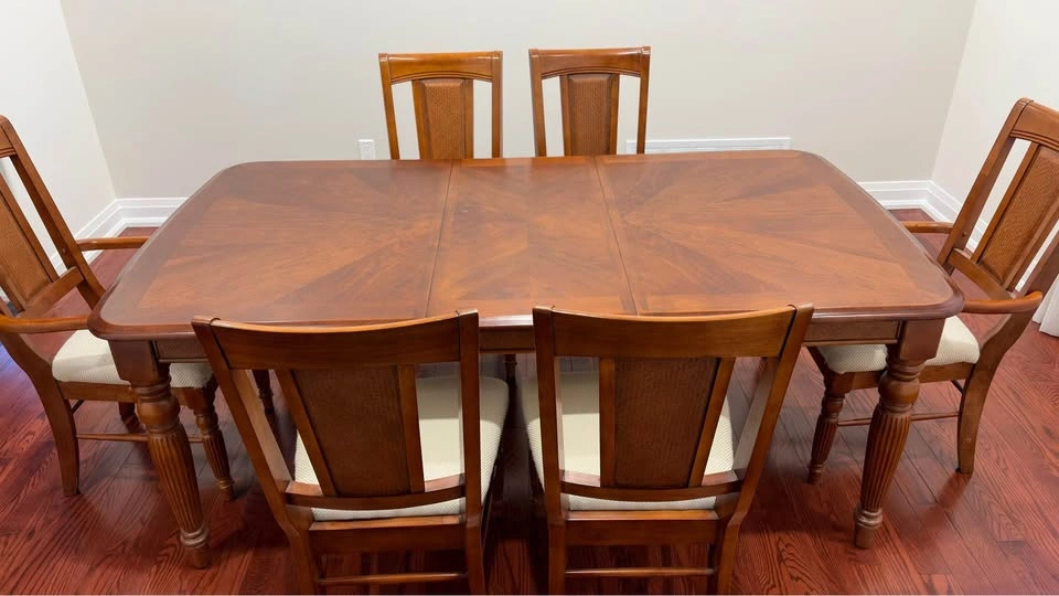 Wood Dining Table with 6 Chairs - photo 2